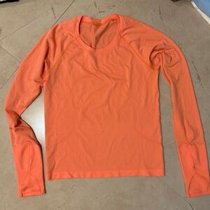 Lululemon neon orange swiftly tech long sleeve